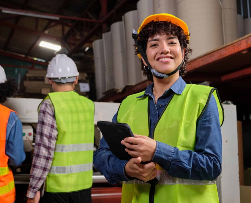 View Of A Smiling Industrial Worker